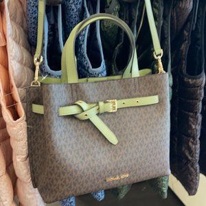 Michael Kors Emilia Large Satchel Light Sage